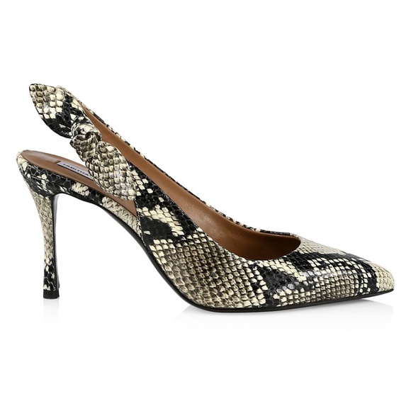 Tabitha Simmons Millie Snake Print Leather Slingback Pointed Toe Heeled Pumps 40 - Picture 3 of 16